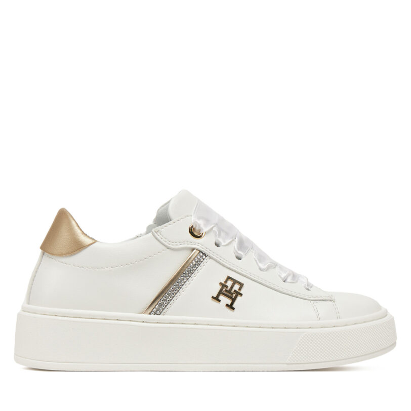 Сникърси Tommy Hilfiger Low Cut Lace UP T4A9-33933-0206X048 Бял цвят на ниска цена