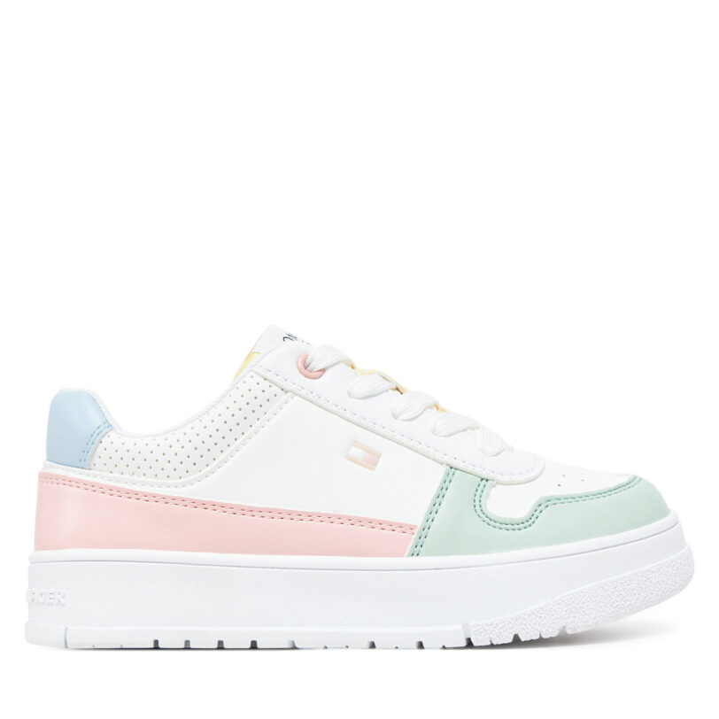 Сникърси Tommy Hilfiger Low Cut Lace-Up Sneaker T3A9-33740-1355 M Бял цвят на ниска цена
