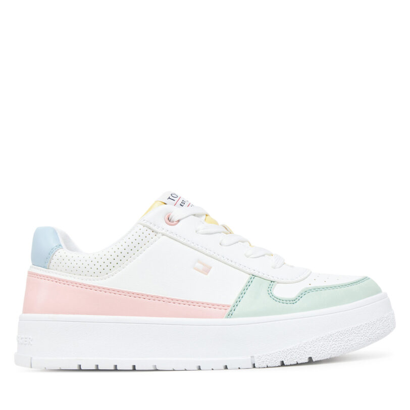 Сникърси Tommy Hilfiger Low Cut Lace-Up Sneaker T3A9-33740-1355 S Бял цвят на ниска цена