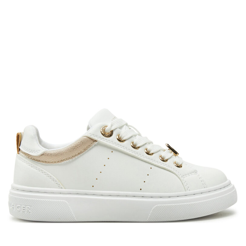 Сникърси Tommy Hilfiger Low Cut Lace-Up Sneaker T3A9-33743-1355 M Бял цвят на ниска цена