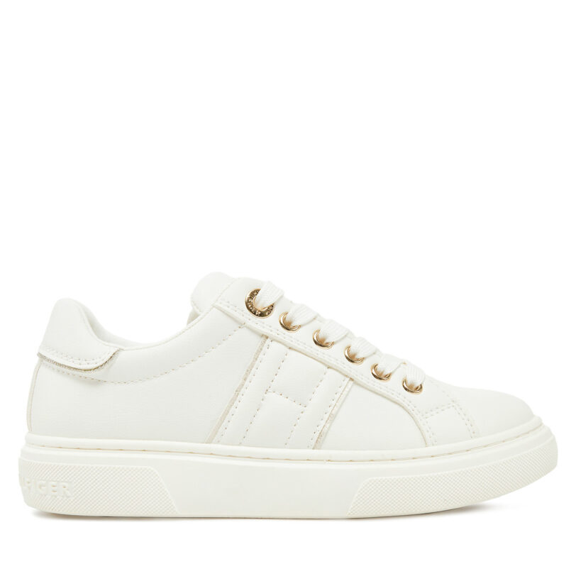 Сникърси Tommy Hilfiger Low Cut Lace-Up Sneaker T3A9-33745-1439 M Бял цвят на ниска цена