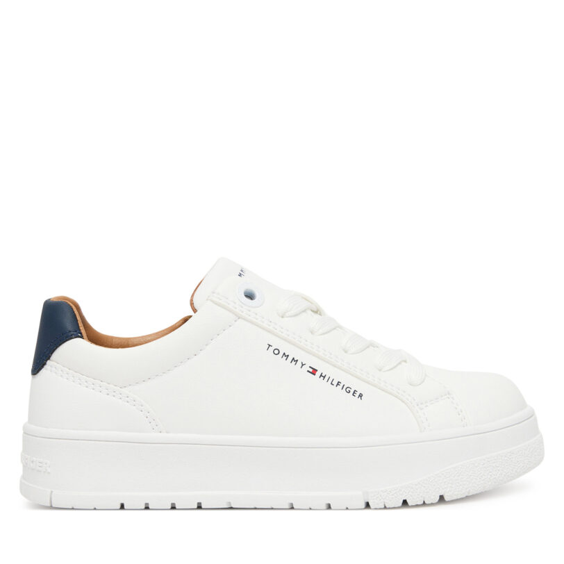 Сникърси Tommy Hilfiger Low Cut Lace Up Sneaker T3X9-34091-1355 S Бял цвят на ниска цена