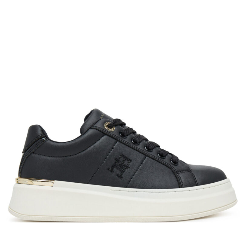 Сникърси Tommy Hilfiger Low Cut Lace-Up T3A9-33985-1355 Черен цвят на ниска цена
