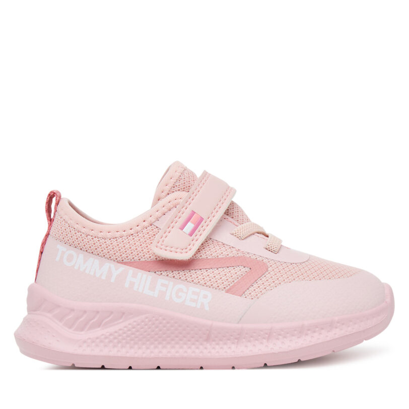 Сникърси Tommy Hilfiger Low Cut Lace-Up/Velcro Sneaker T1A9-33990-1843 M Розов цвят на ниска цена