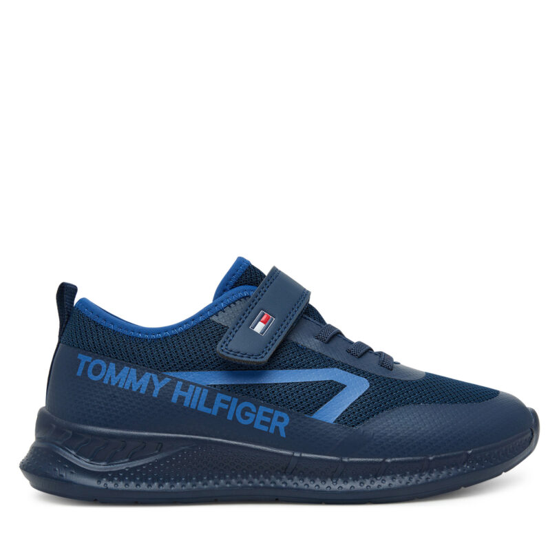 Сникърси Tommy Hilfiger Low Cut Lace-Up/Velcro Sneaker T1B9-34110-1843 S Тъмносин цвят на ниска цена