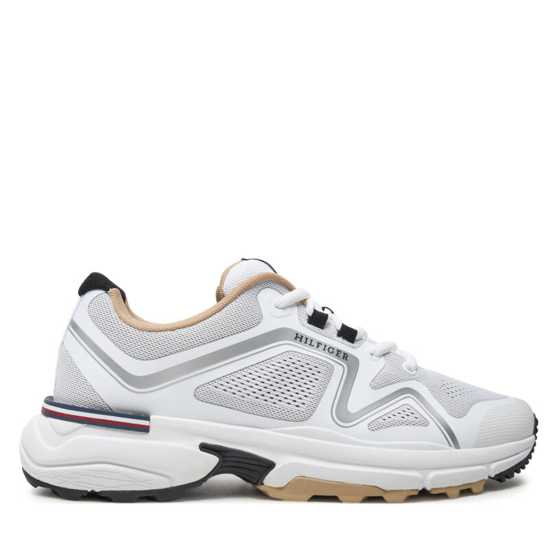 Сникърси Tommy Hilfiger M Runner Tech Knit FM0FM05109 Бял цвят на ниска цена