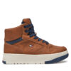 Сникърси Tommy Hilfiger Mid Cutlace-Up Sneaker T3X9-33641-1351 M Кафяв цвят на ниска цена