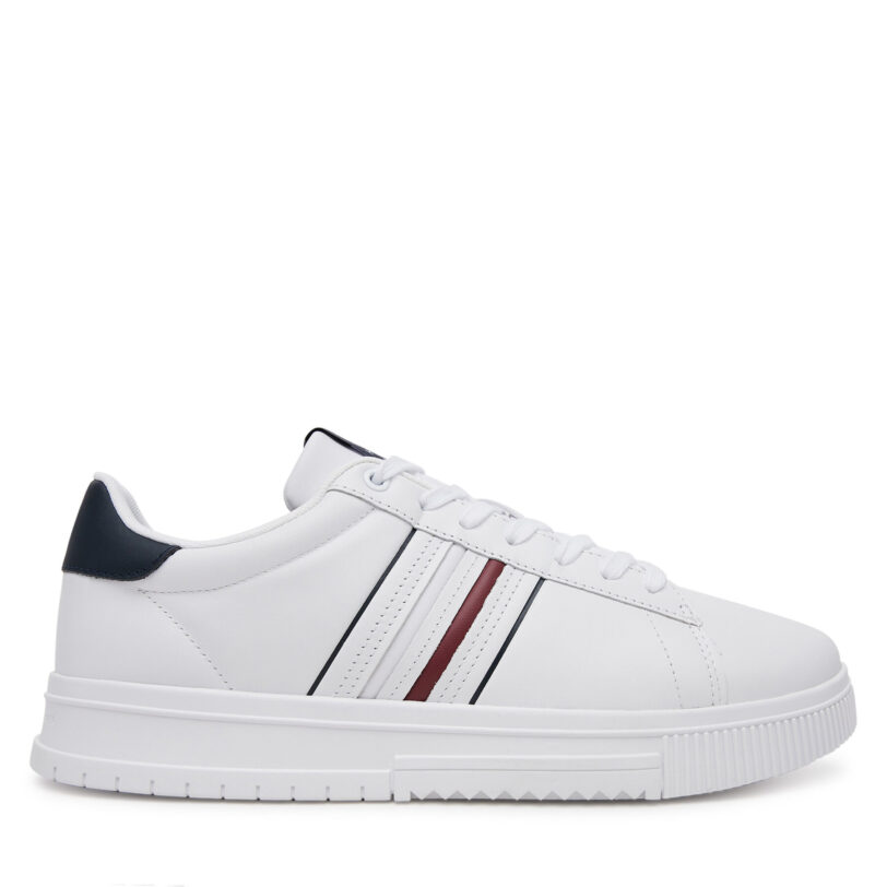 Сникърси Tommy Hilfiger Modern Cupsole Stripes Lth FM0FM05406 Бял цвят на ниска цена