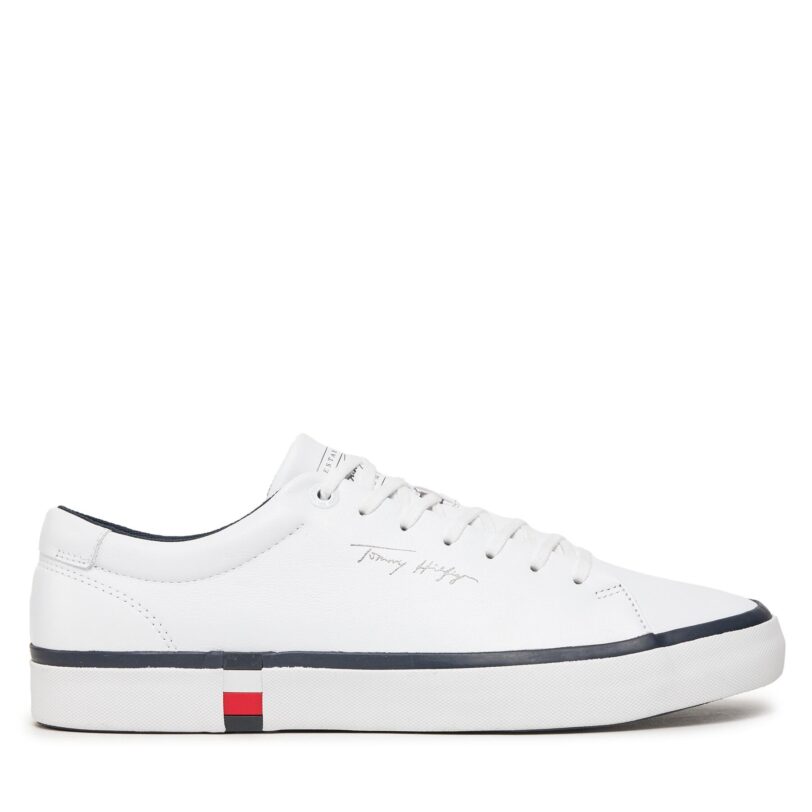 Сникърси Tommy Hilfiger Modern Vulc Corporate Leather FM0FM04922 Бял цвят на ниска цена