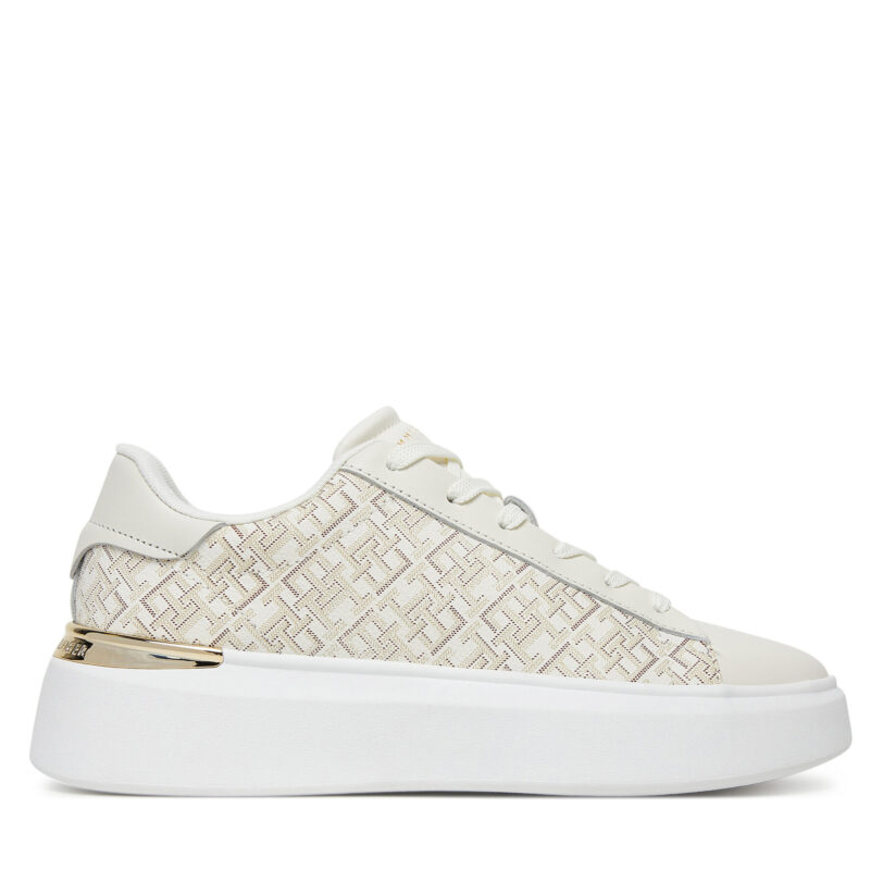 Сникърси Tommy Hilfiger Monogram Platform Snk FW0FW09155 Екрю цвят на ниска цена