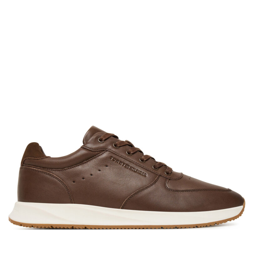 Сникърси Tommy Hilfiger Premium Leather Hybrid FM0FM05700 Кафяв цвят на ниска цена