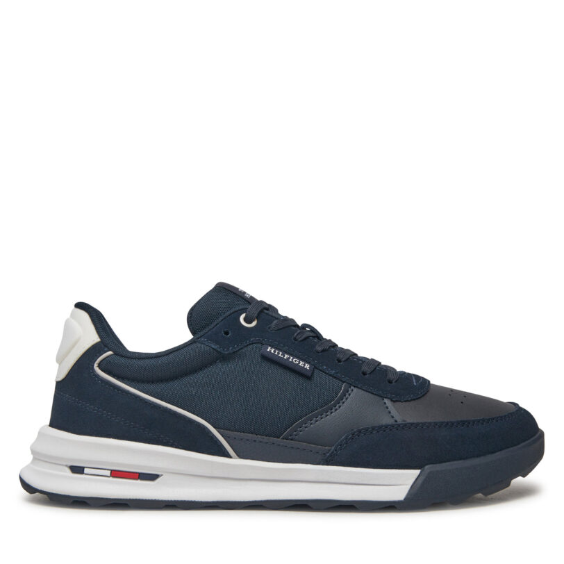 Сникърси Tommy Hilfiger Retro Runner Mix Rwb FM0FM05371 Тъмносин цвят на ниска цена