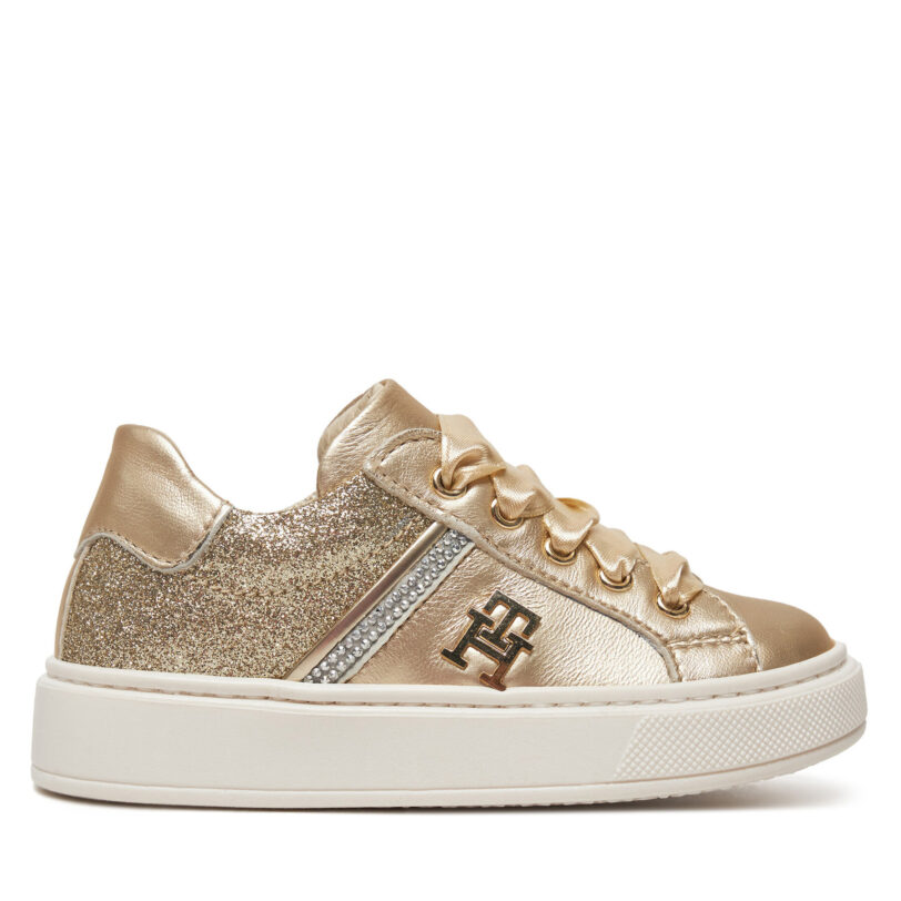 Сникърси Tommy Hilfiger Sneaker Bassa Allacciata T1A9-33932-0829 S Златист цвят на ниска цена
