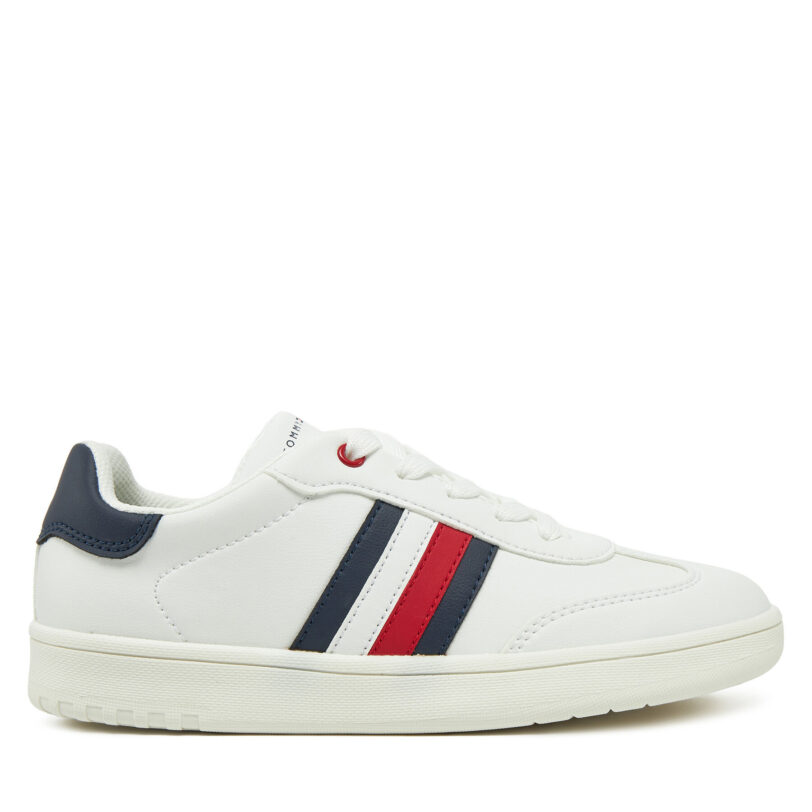 Сникърси Tommy Hilfiger Stripe Low Cut Lace-Up Sneaker T3X9-33850-1355 S Бял цвят на ниска цена