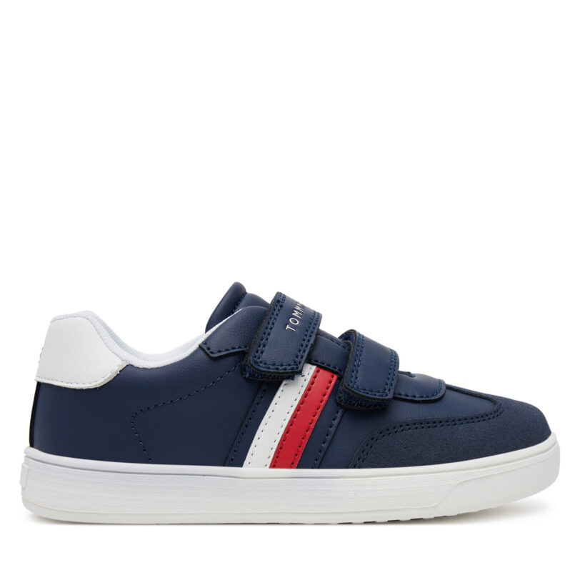 Сникърси Tommy Hilfiger Stripes Low Cut Lace Velcro Sneaker T1X9-33840-1269 S Тъмносин цвят на ниска цена