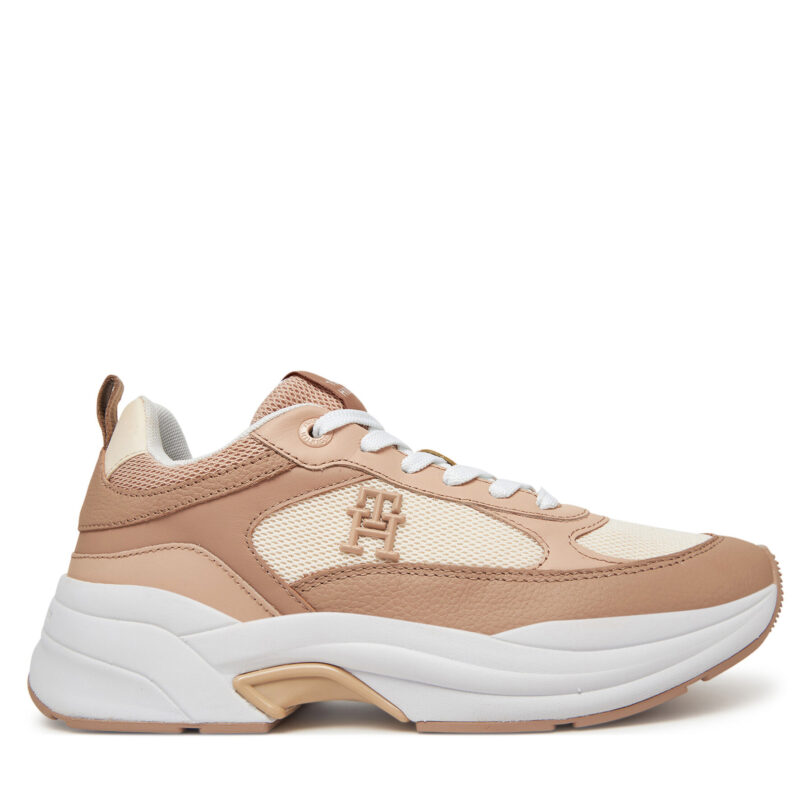 Сникърси Tommy Hilfiger Th Chunky Runner FW0FW08474 Бежов цвят на ниска цена
