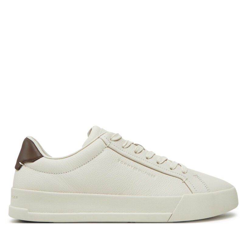Сникърси Tommy Hilfiger Th Court Best Tumbled Lth FM0FM05324 Бежов цвят на ниска цена