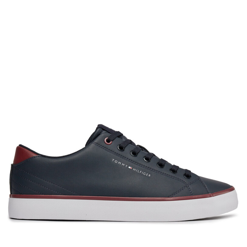 Сникърси Tommy Hilfiger Th Hi Vulc Core Low Leather FM0FM05041 Тъмносин цвят на ниска цена