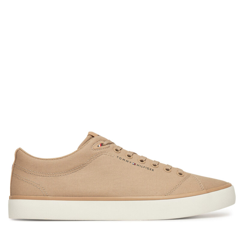 Сникърси Tommy Hilfiger Th Hi Vulc Low Core Canvas FM0FM05396 Бежов цвят на ниска цена