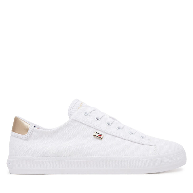 Сникърси Tommy Hilfiger Vulc Canvas Lace Up Sneaker FW0FW08647 Бял цвят на ниска цена