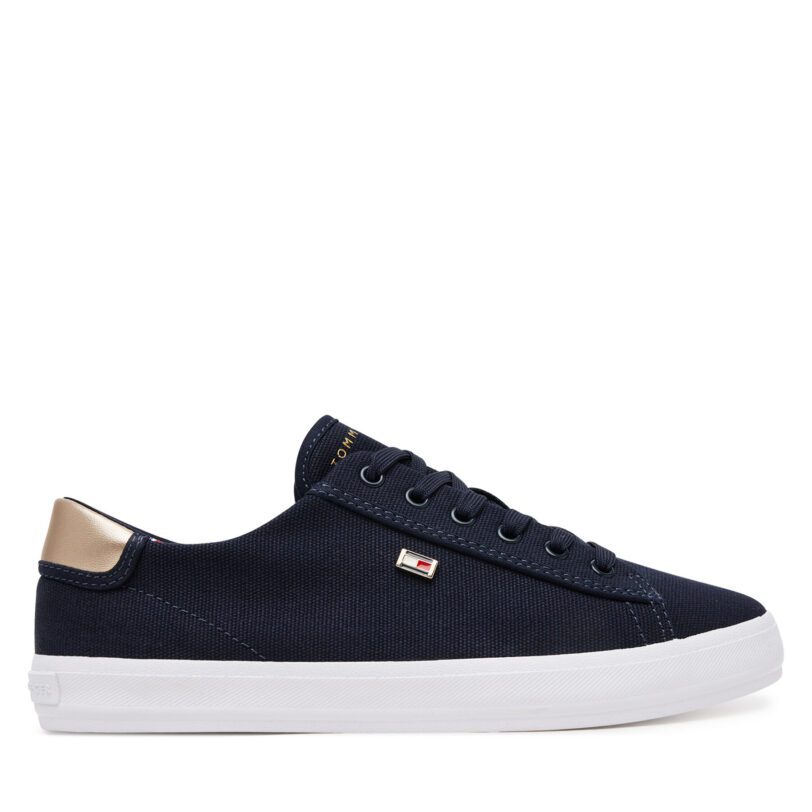 Сникърси Tommy Hilfiger Vulc Canvas Lace Up Sneaker FW0FW08647 Тъмносин цвят на ниска цена