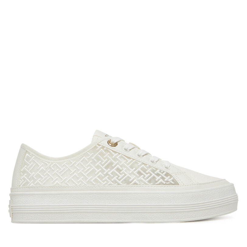 Сникърси Tommy Hilfiger Vulc Embroidered Sneaker FW0FW08685 Бял цвят на ниска цена