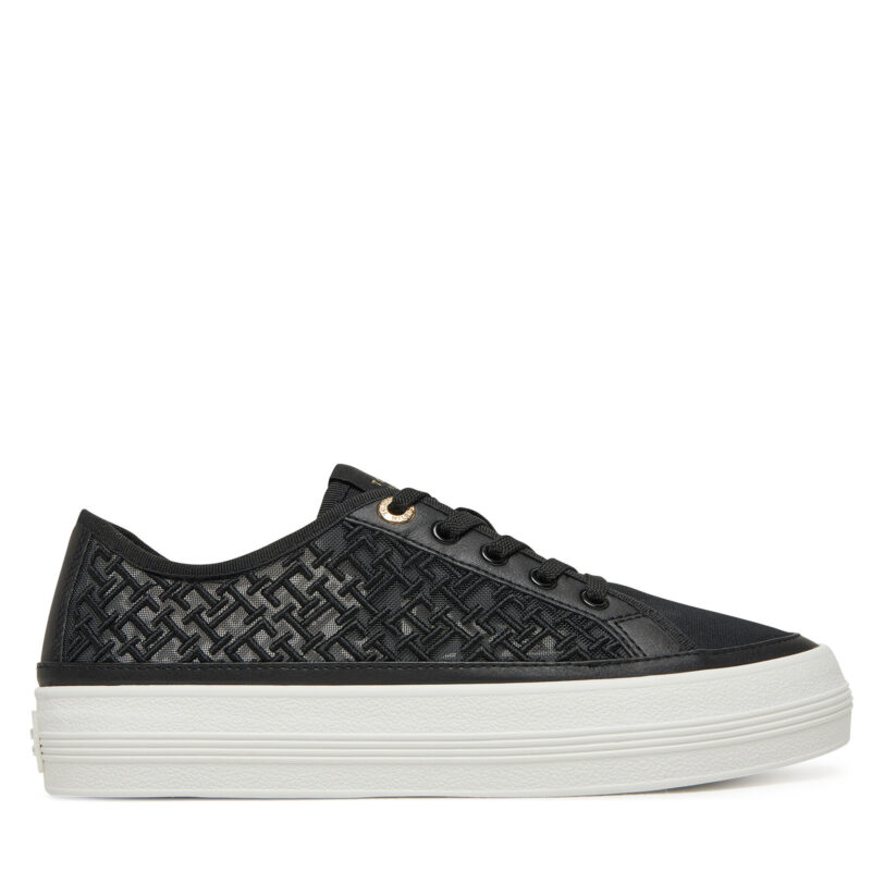 Сникърси Tommy Hilfiger Vulc Embroidered Sneaker FW0FW08685 Черен цвят на ниска цена