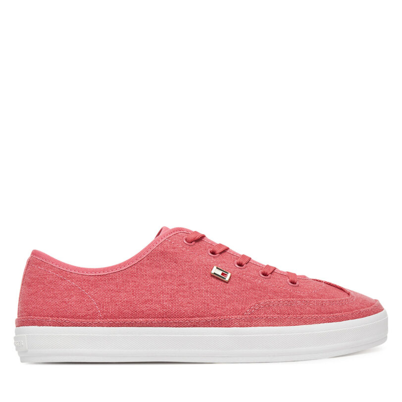Сникърси Tommy Hilfiger Washed Canvas Vulc Sneaker FW0FW08894 Розов цвят на ниска цена