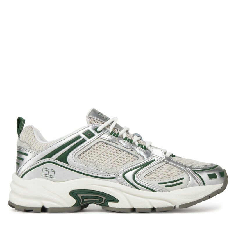 Сникърси Tommy Jeans Archive'97 Metallic EN0EN02796 Зелен цвят на ниска цена