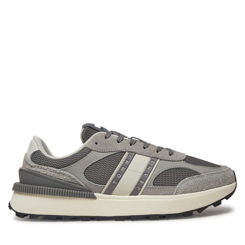 Сникърси Tommy Jeans Technical Runner Ess EM0EM01537 Сив цвят на ниска цена