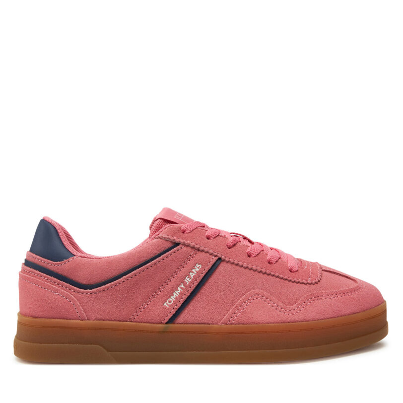 Сникърси Tommy Jeans The Greenwich Suede EN0EN02696 Розов цвят на ниска цена