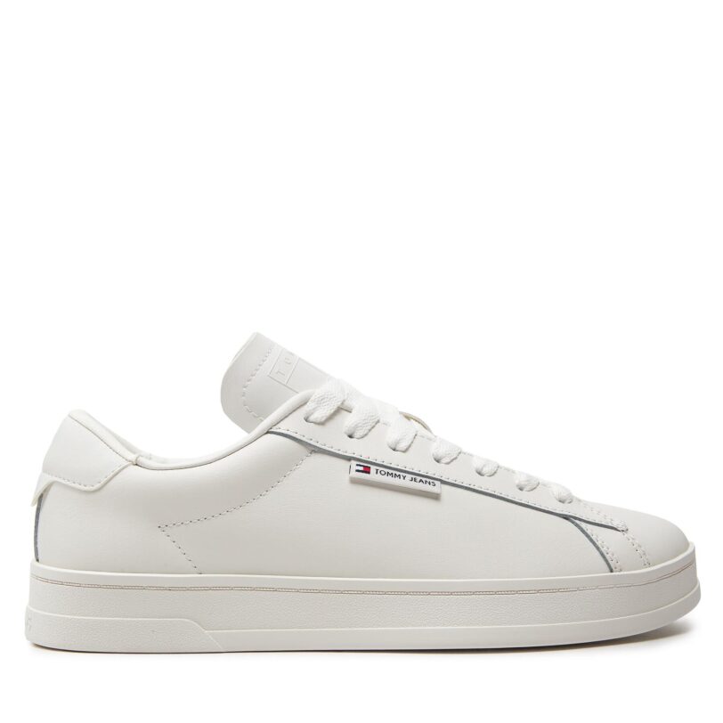 Сникърси Tommy Jeans Tjm Leather Low Cupsole EM0EM01374 Екрю цвят на ниска цена