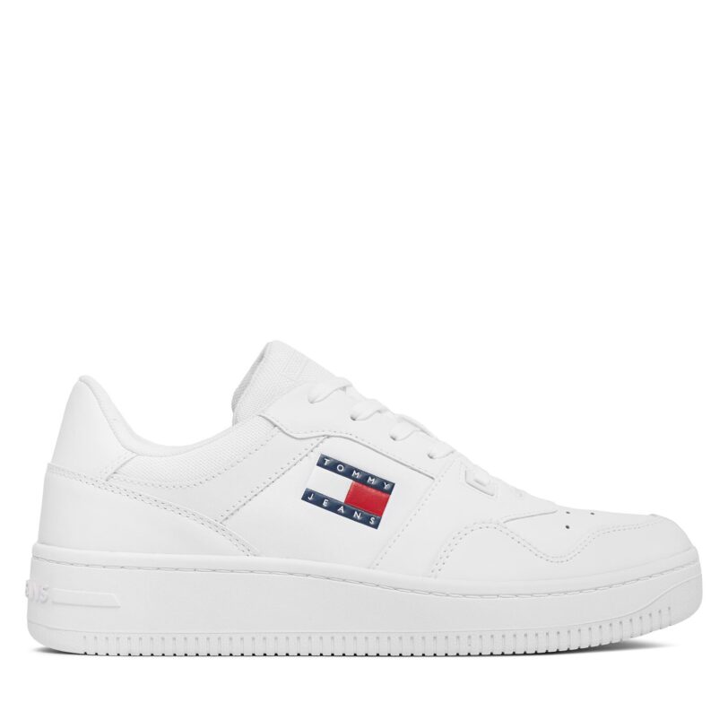 Сникърси Tommy Jeans Tjm Retro Basket Ess EM0EM01395 Бял цвят на ниска цена