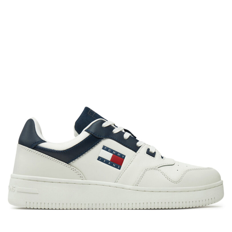 Сникърси Tommy Jeans Tjm Retro Basket Ess EM0EM01395 Бял цвят на ниска цена