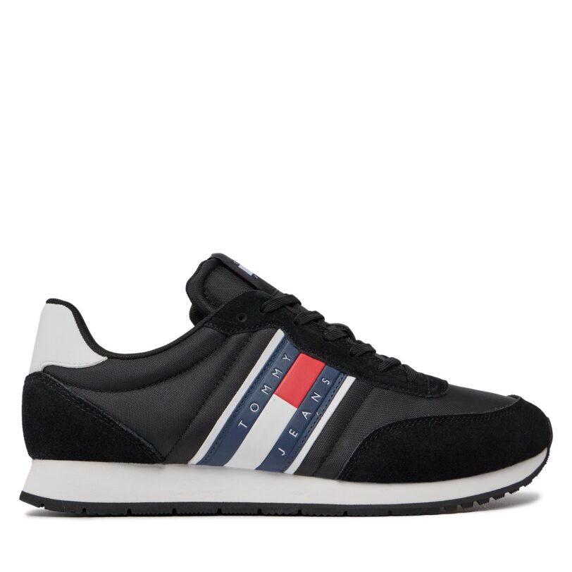 Сникърси Tommy Jeans Tjm Runner Casual Ess EM0EM01351 Черен цвят на ниска цена