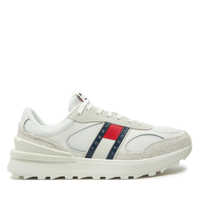 Сникърси Tommy Jeans Tjm Technical Runner Ess EM0EM01537 Бял цвят на ниска цена