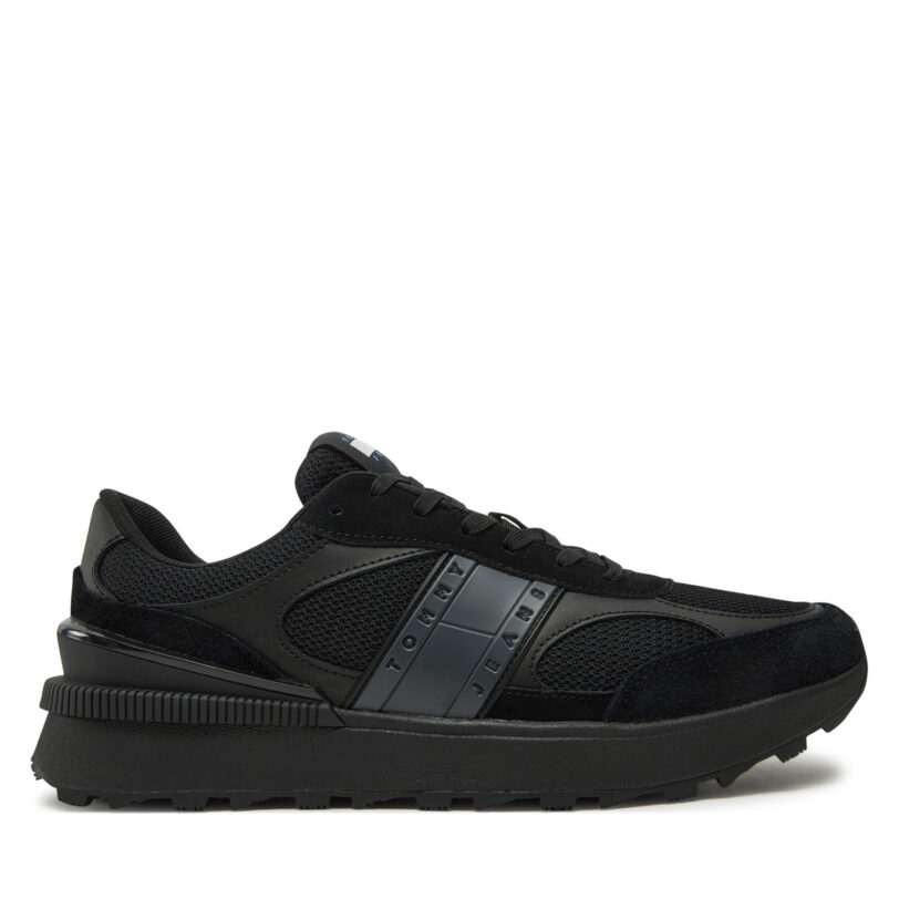Сникърси Tommy Jeans Tjm Technical Runner Ess EM0EM01537 Черен цвят на ниска цена