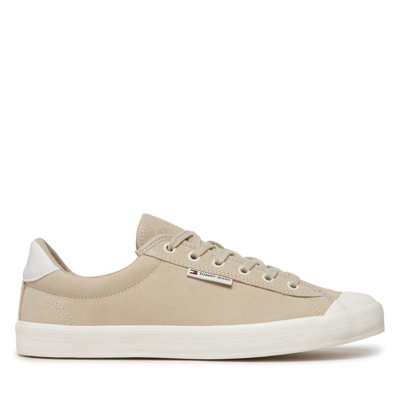Сникърси Tommy Jeans Tjm Vulcanized Bumper Suede EM0EM01407 Бежов цвят на ниска цена