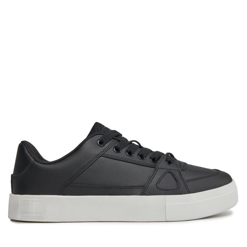 Сникърси Tommy Jeans Tjm Vulcanized Foxing Flag EM0EM01313 Черен цвят на ниска цена
