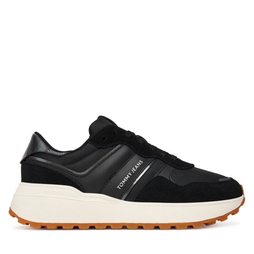 Сникърси Tommy Jeans Tjw Cleated Runner EN0EN02861 Черен цвят на ниска цена