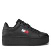 Сникърси Tommy Jeans Tjw Flatform Ess EN0EN02518 Черен цвят на ниска цена