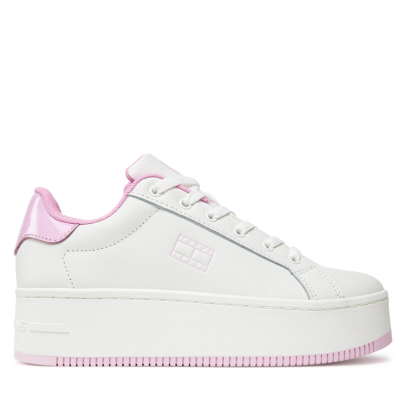 Сникърси Tommy Jeans Tjw Flatform Patent Sneaker EN0EN02864 Екрю цвят на ниска цена