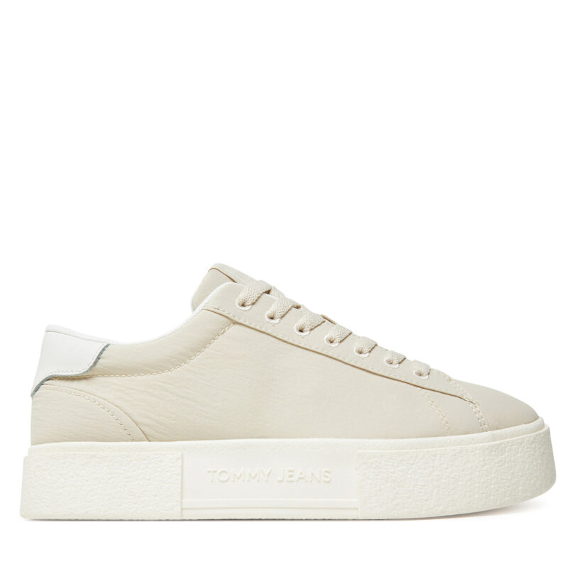 Сникърси Tommy Jeans Tjw Flatform Sneaker EN0EN02819 Бежов цвят на ниска цена