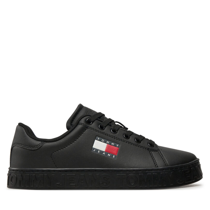 Сникърси Tommy Jeans Tjw Logo Outsole Sneaker Ess EN0EN02703 Черен цвят на ниска цена
