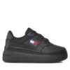 Сникърси Tommy Jeans Tjw Retro Basket Flatform Ess EN0EN02506 Черен цвят на ниска цена