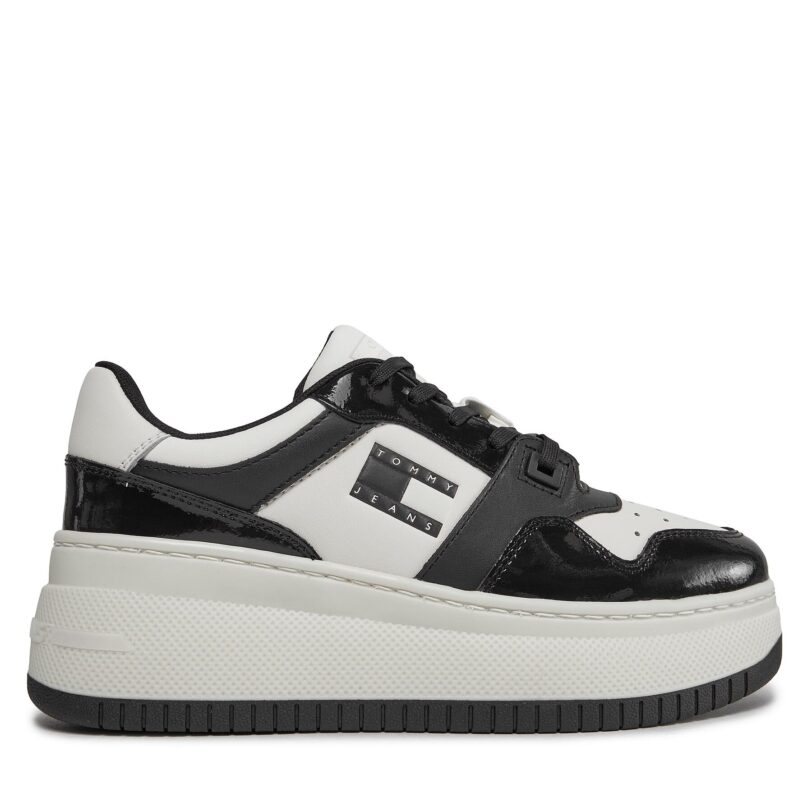 Сникърси Tommy Jeans Tjw Retro Basket Flatform Patent EN0EN02523 Екрю цвят на ниска цена
