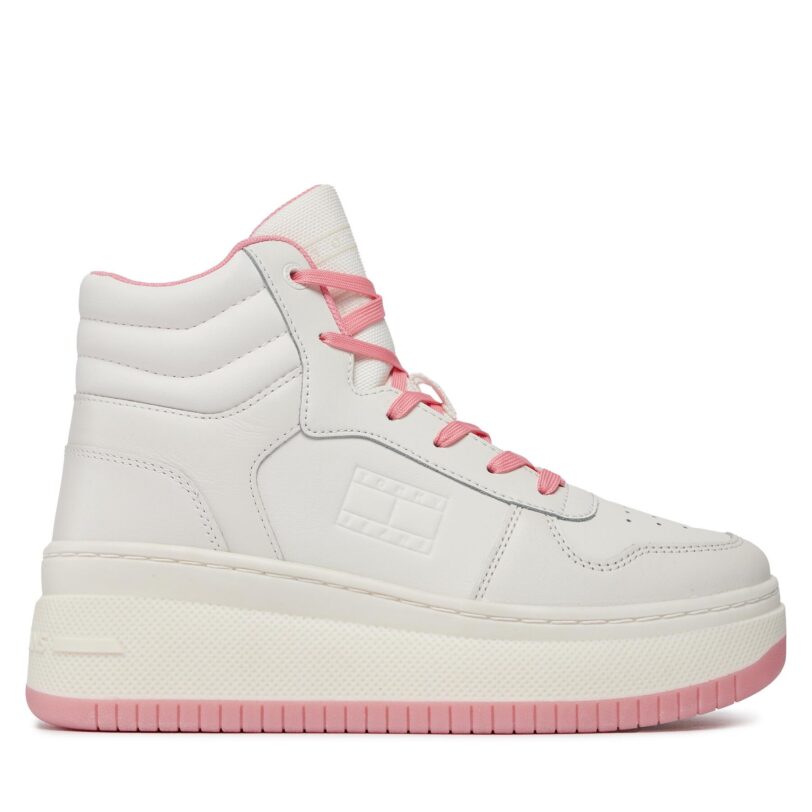 Сникърси Tommy Jeans Tjw Retro Basket Mc Lace Up EN0EN02422 Екрю цвят на ниска цена