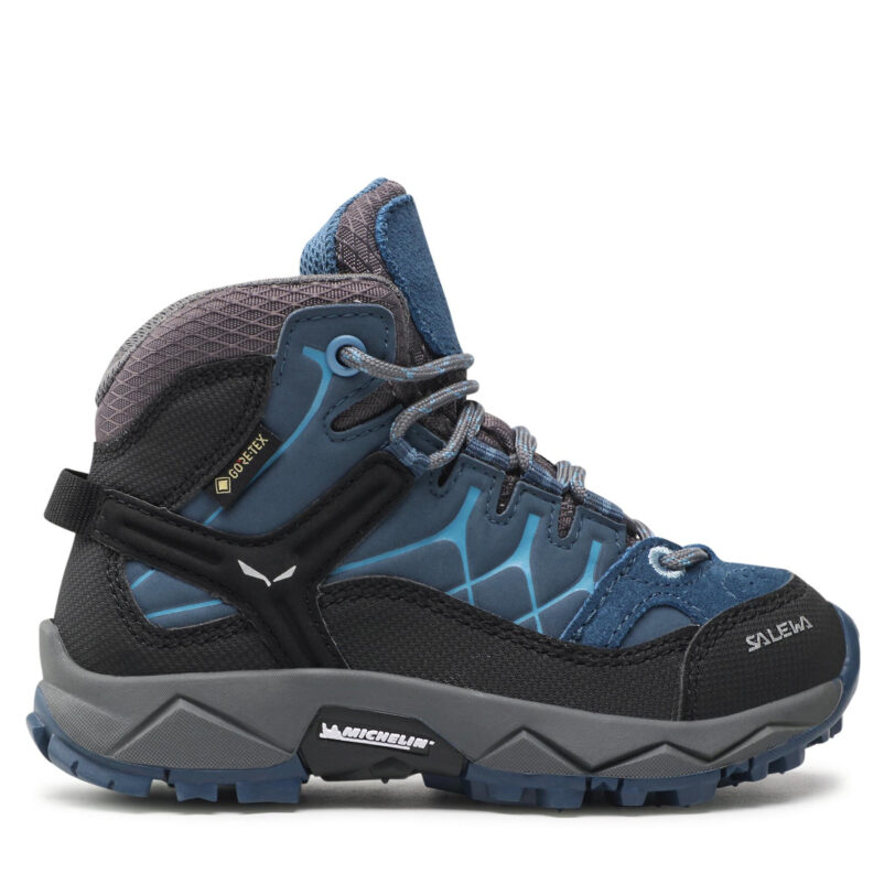 Туристически Salewa Jr Alp Trainer Mid Gtx GORE-TEX 64010-0365 Син цвят на ниска цена