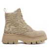 Туристически oбувки Calvin Klein Jeans Chunky Combat Laceup Boot Co YW0YW01239 Бежов цвят на ниска цена
