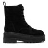 Туристически oбувки Calvin Klein Jeans Flatform Zip Laceup Mg S YW0YW01554 Черен цвят на ниска цена